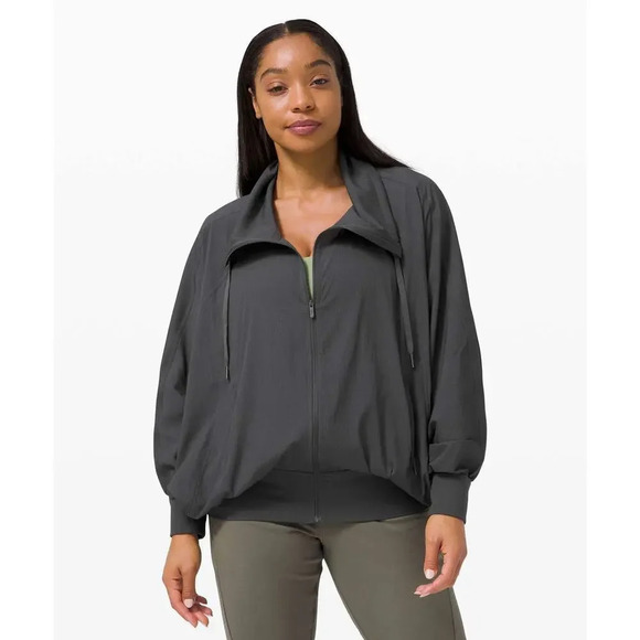 LULULEMON New Rituals Jacket Graphite Grey Size 8 Athleisure Casual Drapey - Picture 1 of 11